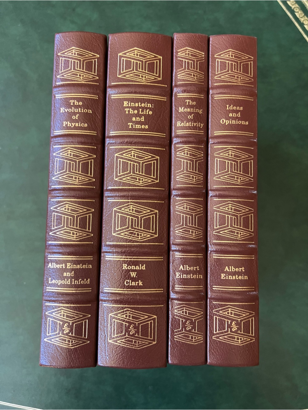 Collectible Leather Book 4-Vol Set Albert Einstein Physics